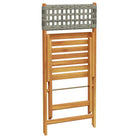 Tuinset met massief acaciahout en poly rattan voor in de tuin - Tuinsets