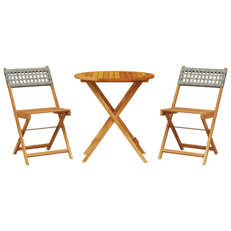 Tuinset met massief acaciahout en poly rattan voor in de tuin - Tuinsets