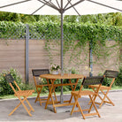 Tuinset met massief acaciahout en poly rattan voor in de tuin - Zwart / 90 x 75 cm - Tuinsets