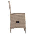 Tuinset met massief acaciahout en verstelbare rugleuning - Beige - Tuinsets