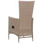 Tuinset met massief acaciahout en verstelbare rugleuning - Beige - Tuinsets