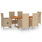 Tuinset met massief acaciahout en verstelbare rugleuning - Beige - Tuinsets
