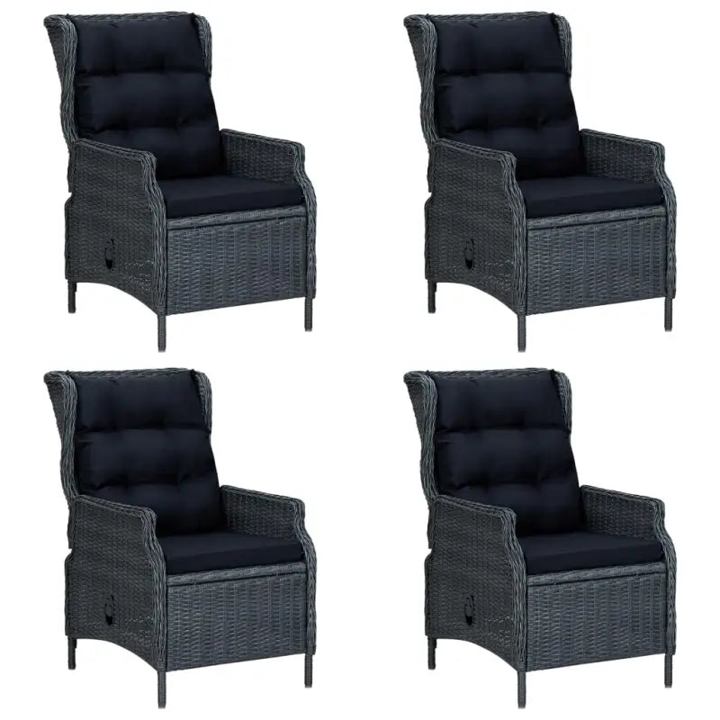 Tuinset met massief acaciahout tafel en comfortabele zitafmetingen - Donkergrijs - Tuinsets