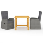 Tuinset met massief acaciahout tafel voor een stijlvolle buitenruimte - Grijs - Tuinsets