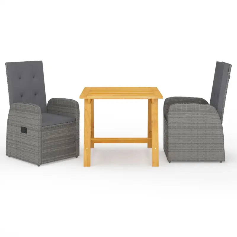 Tuinset met massief acaciahout tafel voor een stijlvolle buitenruimte - Grijs - Tuinsets