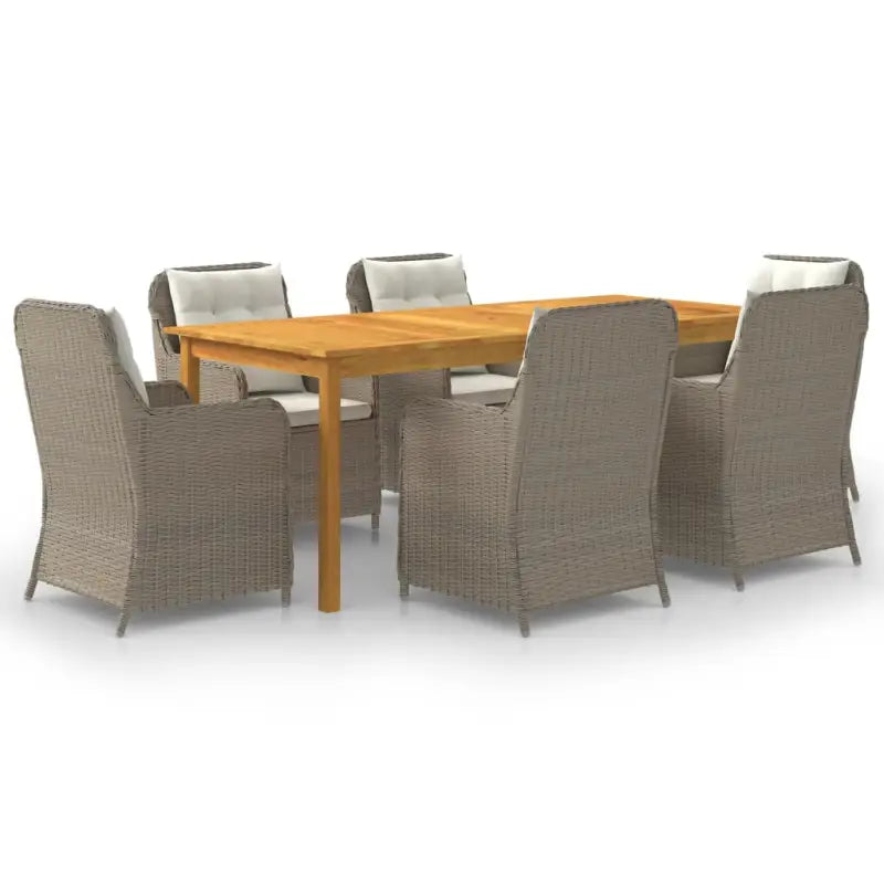 Tuinset met massief acaciahout tafel voor een stijlvolle buitenruimte - Bruin en wit - Tuinsets