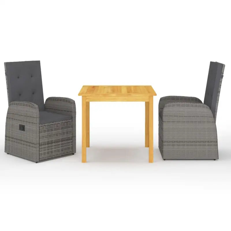 Tuinset met massief acaciahout tafel voor een stijlvolle buitenruimte - Grijs - Tuinsets