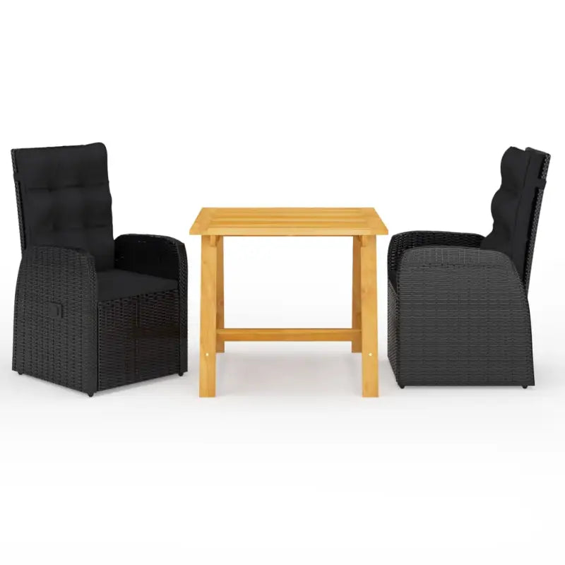 Tuinset met massief acaciahout tafel voor een stijlvolle buitenruimte - Zwart - Tuinsets