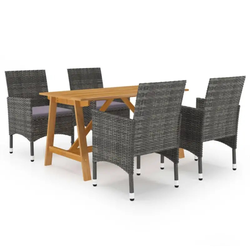 Tuinset met massief acaciahout voor een elegante buitenruimte - Grijs - Tuinsets