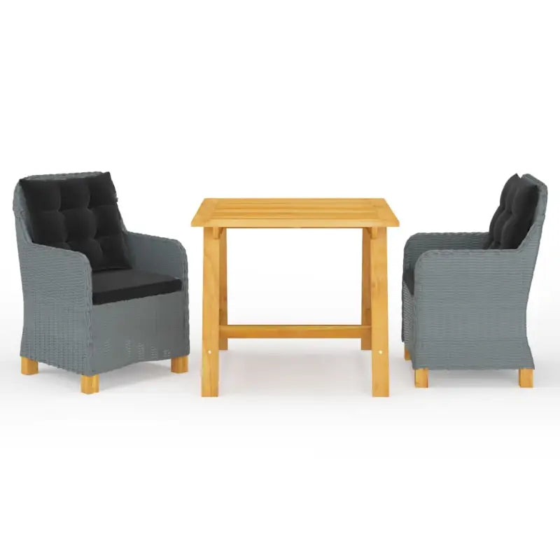 Tuinset met massief acaciahout voor een stijlvolle buitenruimte - Lichtgrijs / Met rugkussen - Tuinsets
