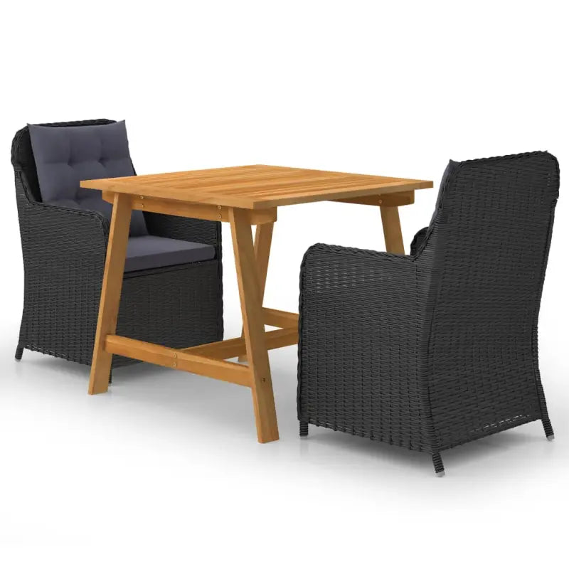 Tuinset met massief acaciahout voor een stijlvolle buitenruimte - Zwart / Ja - Tuinsets