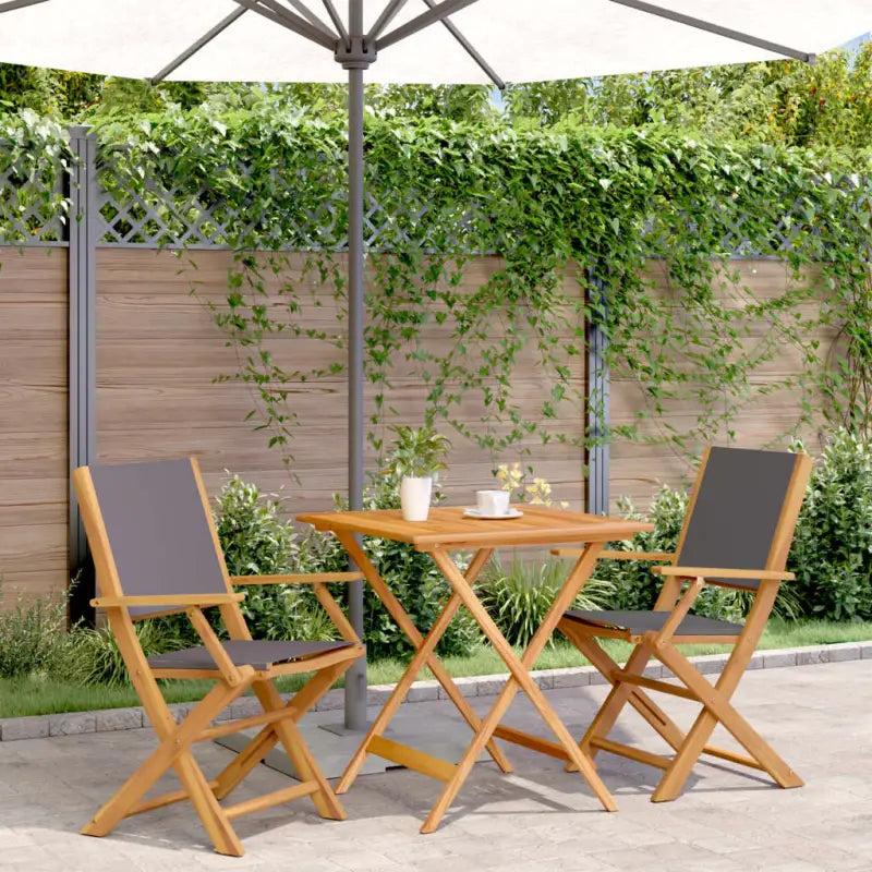 Tuinset met massief acaciahout voor gezellige buitenmomenten - Antraciet / 70 x 70 x 75 cm - Tuinsets