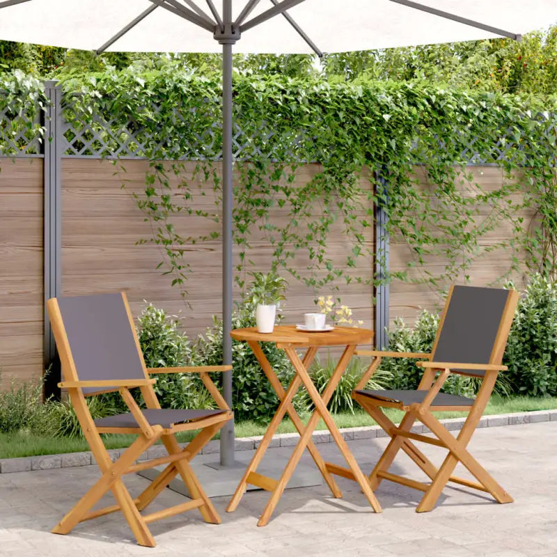 Tuinset met massief acaciahout voor gezellige buitenmomenten - Antraciet / 60 x 75 cm - Tuinsets