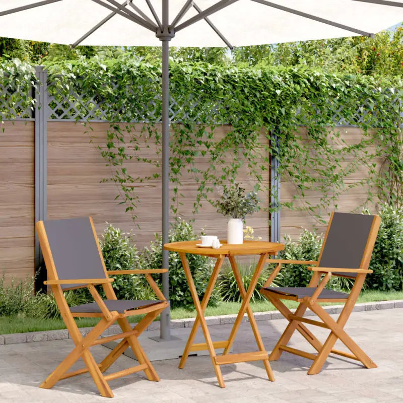 Tuinset met massief acaciahout voor gezellige buitenmomenten - Antraciet / 70 x 75 cm - Tuinsets