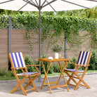 Tuinset met massief acaciahout voor gezellige buitenmomenten - Blauw en wit / 60 x 60 x 75 cm - Tuinsets