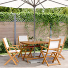 Tuinset met massief acaciahout voor gezellige buitenmomenten - Crème / 90 x 90 x 75 cm - Tuinsets
