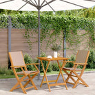 Tuinset met massief acaciahout voor gezellige buitenmomenten - Taupe / 60 x 60 x 75 cm - Tuinsets