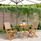 Tuinset met massief acaciahout voor gezellige buitenmomenten - Taupe / 70 x 75 cm - Tuinsets