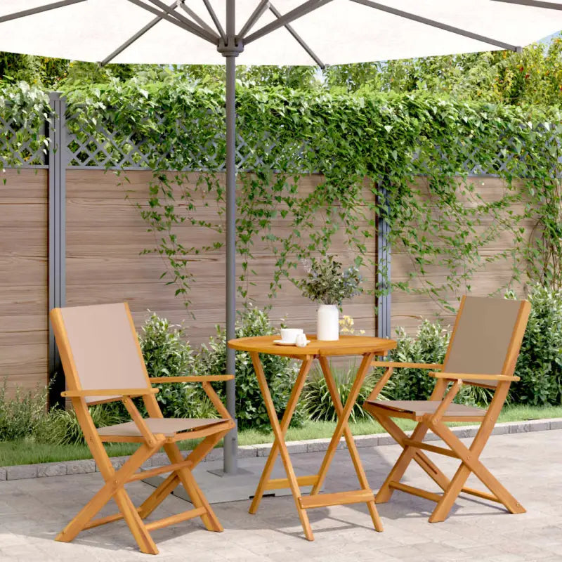 Tuinset met massief acaciahout voor gezellige buitenmomenten - Taupe / 70 x 75 cm - Tuinsets