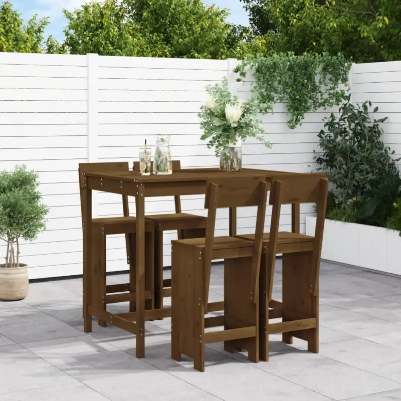 Tuinset met massief douglashout voor gezellige buitenmomenten - Honingbruin grenenhout - Tuinsets