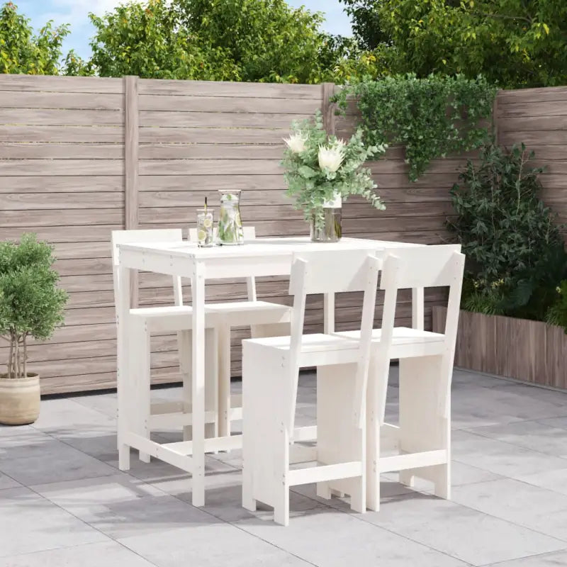 Tuinset met massief douglashout voor gezellige buitenmomenten - Wit grenenhout - Tuinsets