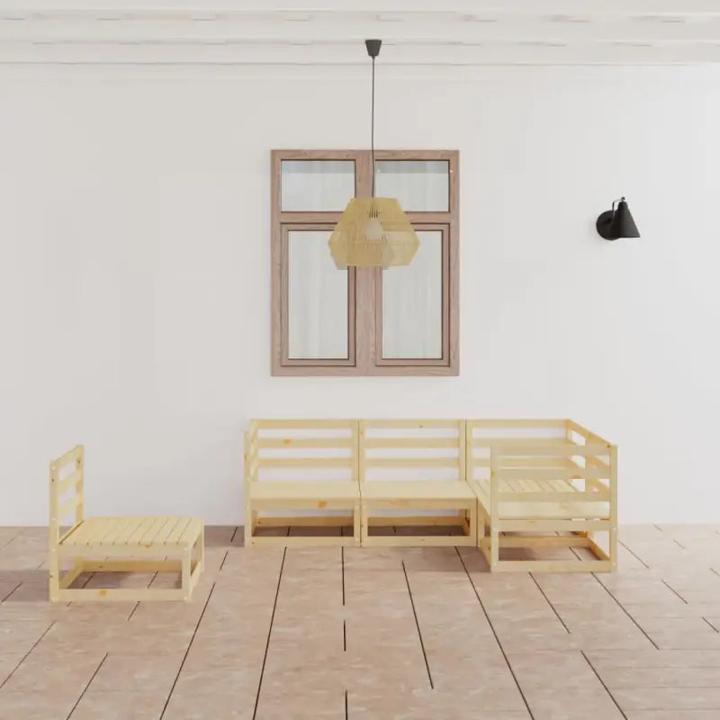 Tuinset met massief grenenhout en comfortabele rug- en zijkussens - Naturel / Nee - Tuinsets