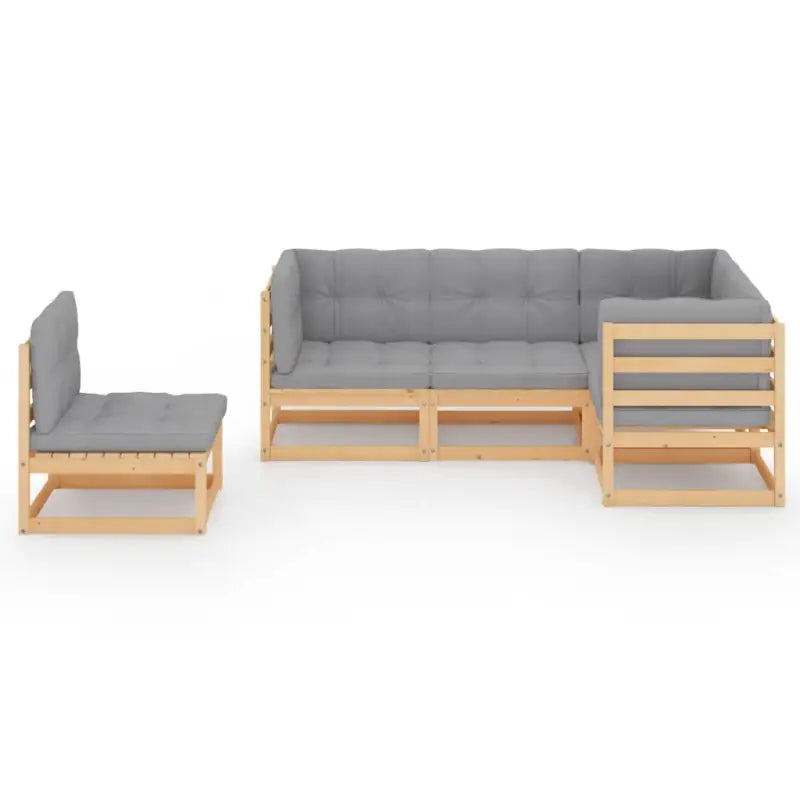 Tuinset met massief grenenhout en comfortabele rug- en zijkussens - Tuinsets