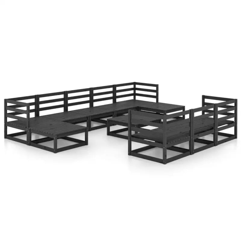 Tuinset met massief grenenhout en tafel voetenbank voor ontspanning - Tuinsets