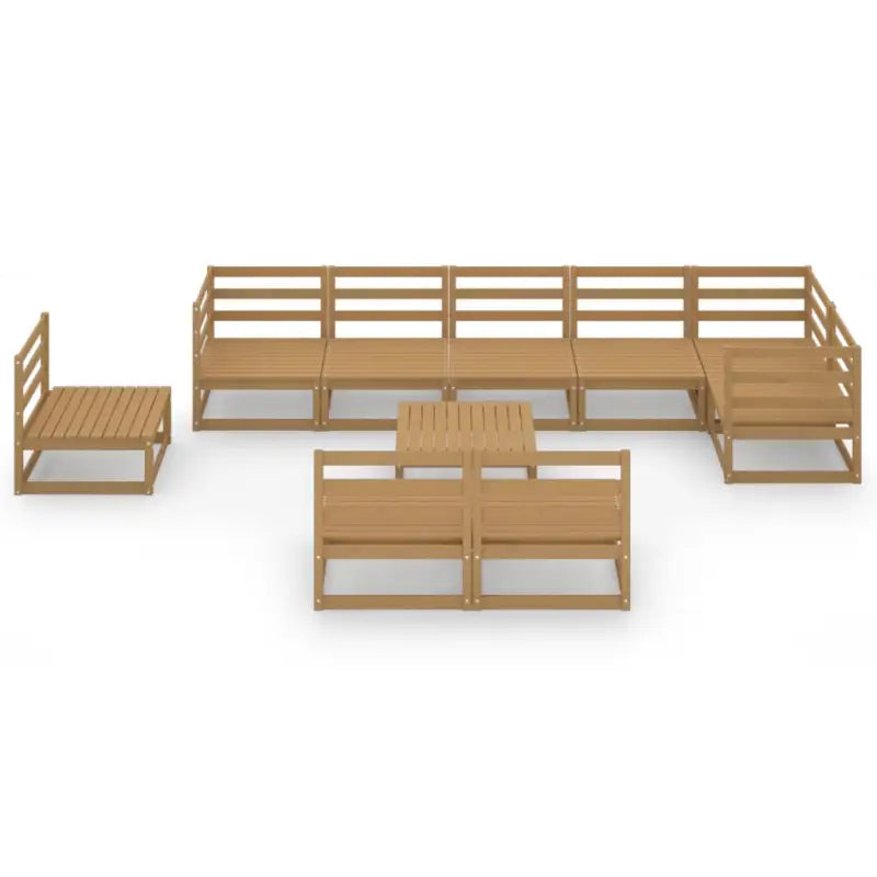 Tuinset met massief grenenhout en tafel voetenbank voor ontspanning - Tuinsets