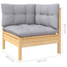 Tuinset met massief grenenhout en voetenbank tafel for optimaal comfort - Tuinsets