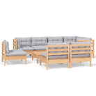 Tuinset met massief grenenhout en voetenbank tafel for optimaal comfort - Tuinsets