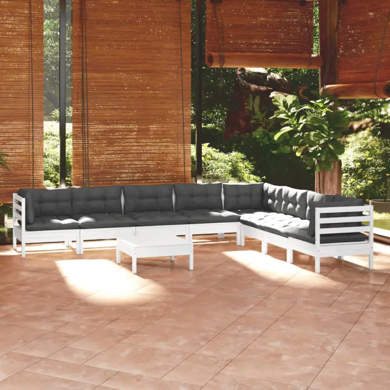 Tuinset met massief grenenhout en voetenbank tafel voor ontspanning - Tuinsets