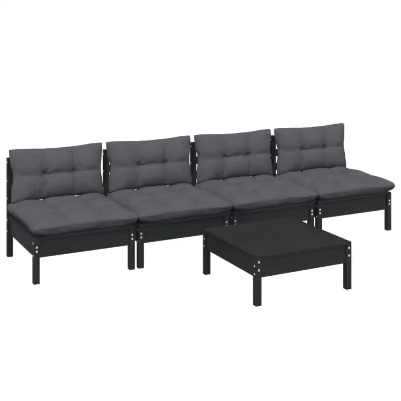 Tuinset met massief grenenhout en voetenbank tafel voor ontspanning - Tuinsets