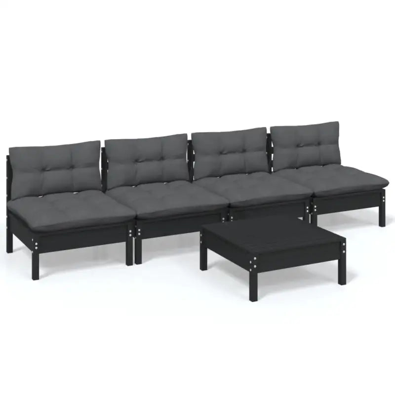 Tuinset met massief grenenhout en voetenbank tafel voor ontspanning - Tuinsets
