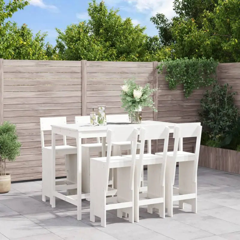 Tuinset met massief grenenhout voor buiten genieten - Wit grenenhout - Tuinsets