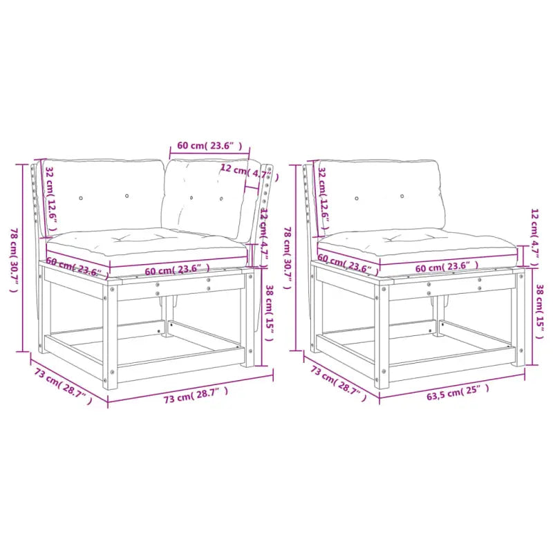 Tuinset met massief grenenhout voor een comfortabele zitervaring - Tuinsets