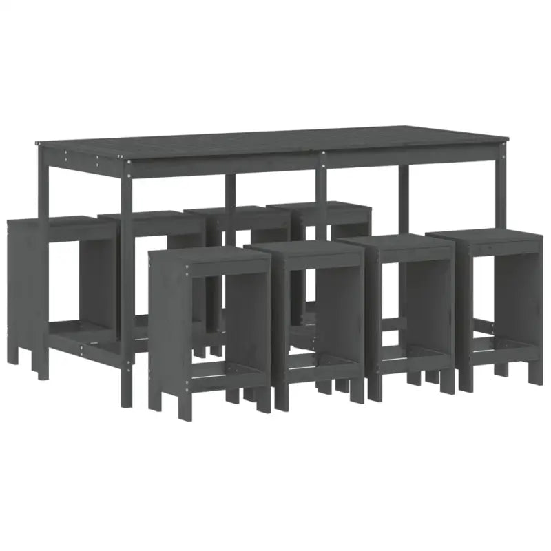 Tuinset met Massief Grenenhout voor gezellige buitenmomenten - Grijs grenenhout - Tuinsets