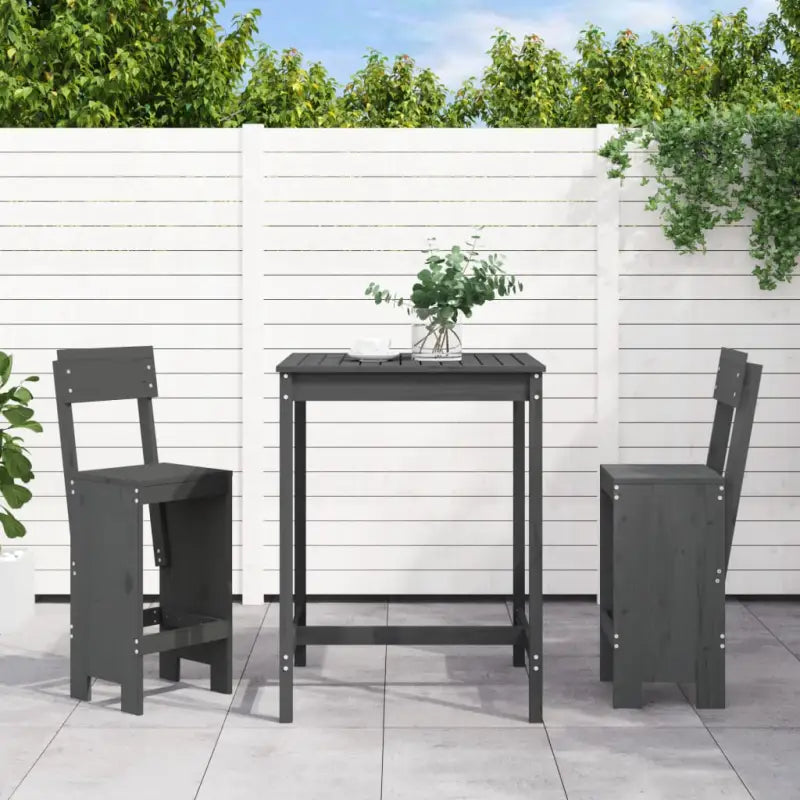 Tuinset met massief grenenhout voor gezellige buitenmomenten - Grijs grenenhout - Tuinsets
