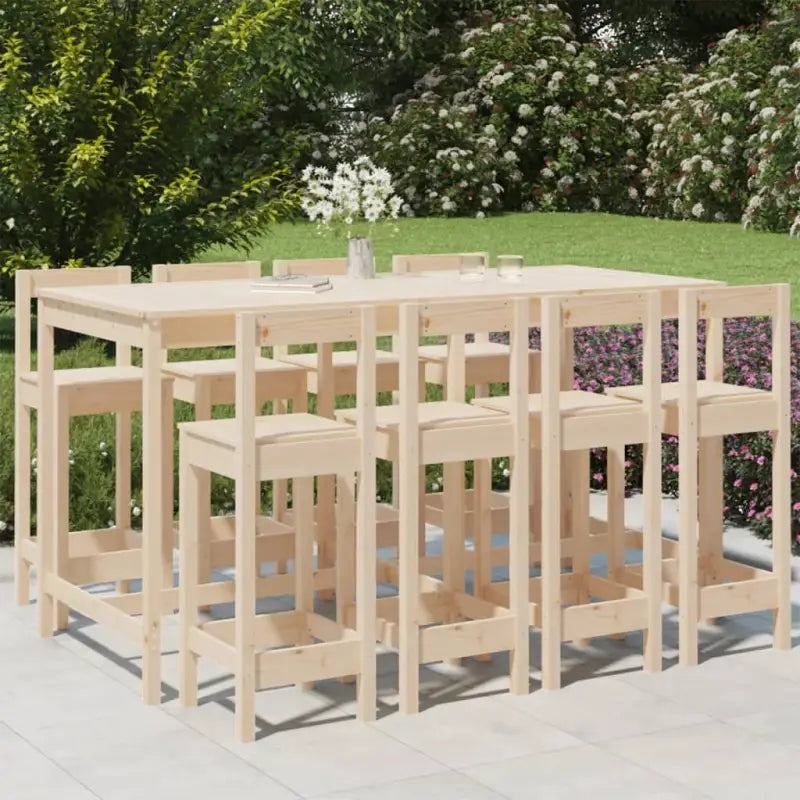Tuinset met massief grenenhout voor gezellige buitenmomenten - Naturel - Tuinsets