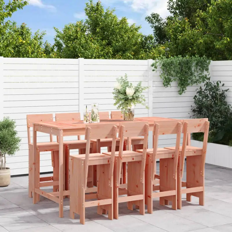 Tuinset met massief grenenhout voor gezellige maaltijden en drinks - Natuurlijk douglashout - Tuinsets