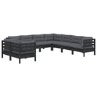 Tuinset met massief grenenhout voor ontspanning en gezelligheid - Zwart - Tuinsets