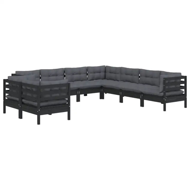 Tuinset met massief grenenhout voor ontspanning en gezelligheid - Zwart - Tuinsets