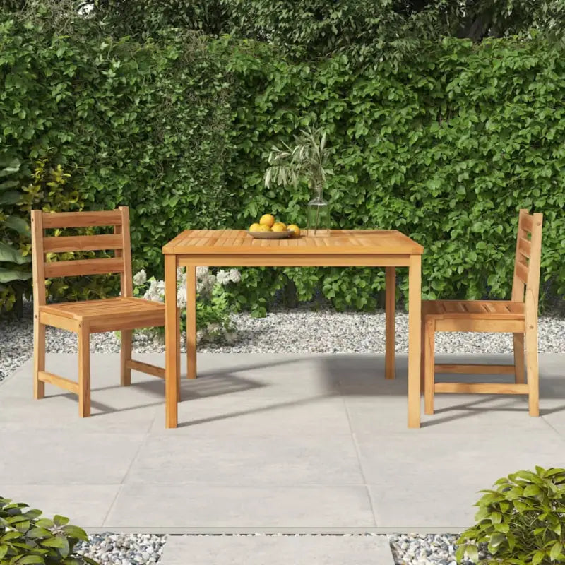 Tuinset met massief teakhout en stevig tafelblad voor tuinplezier - 110 x 110 x 77 cm - Tuinsets