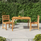 Tuinset met massief teakhout en stevig tafelblad voor tuinplezier - 110 x 110 x 77 cm - Tuinsets