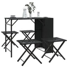 Tuinset met poly rattan en afmetingen tafel en kruk voor buitengebruik - Zwart - Tuinsets
