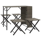 Tuinset met poly rattan en afmetingen tafel en kruk voor buitengebruik - Tuinsets