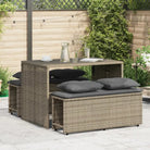 Tuinset met poly rattan en comfortabele zitervaring voor terras en tuin - Grijs - Tuinsets