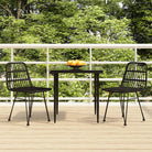 Tuinset met poly rattan en gehard glas voor eenvoudig schoonmaken - Zwart / 80 cm tafellengte - Tuinsets