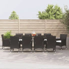 Tuinset met poly rattan en gehard glas voor eenvoudig schoonmaken - 250 cm tafellengte - Tuinsets