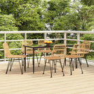 Tuinset met poly rattan en gehard glas voor eenvoudig schoonmaken - Bruin / 160 cm tafellengte - Tuinsets